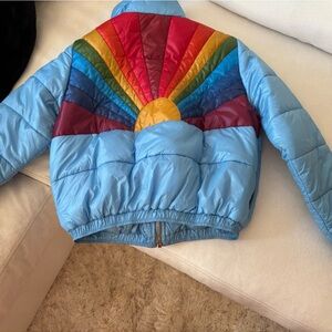 Aviator Nation Multicolor Sunburst Puffer Jacket